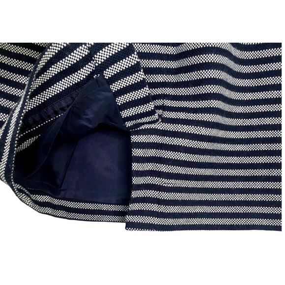 J.Crew Wool Blend Tweed Pencil Lined Mini Skirt Vertical Stripe 0 Navy Blue - Picture 9 of 15